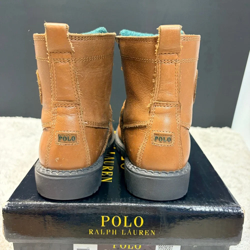 Polo Ralph Lauren Ranger Hi II Tan Leather Toddler Boots Size 9 990908T